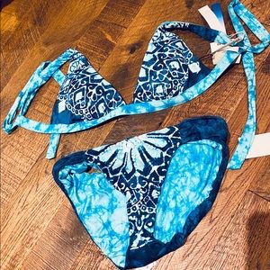 NWT Lucky Brand  Batik Swimsuit Sz. Med